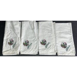 Anne of Green Gables Cloth Napkins Set Lot 4 White Lace Vtg Linen Tea Party